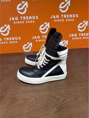 Rick Owen’s Thick Soled Genuine Leather High-top Sneaker Zipper Ankle Boots